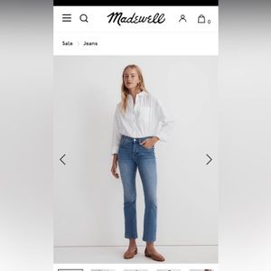 Madewell Kick Out Crop Jeans in Mather Wash, size 33